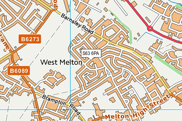 S63 6PA map - OS VectorMap District (Ordnance Survey)