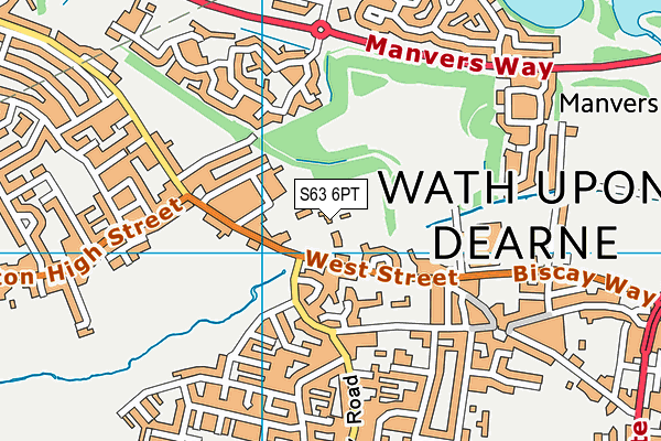 S63 6PT map - OS VectorMap District (Ordnance Survey)