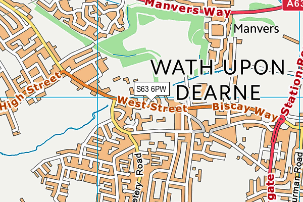 S63 6PW map - OS VectorMap District (Ordnance Survey)