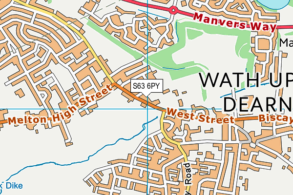 S63 6PY map - OS VectorMap District (Ordnance Survey)
