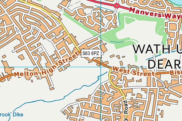 S63 6PZ map - OS VectorMap District (Ordnance Survey)