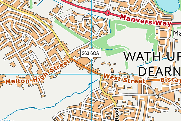 S63 6QA map - OS VectorMap District (Ordnance Survey)