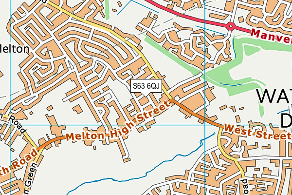 S63 6QJ map - OS VectorMap District (Ordnance Survey)