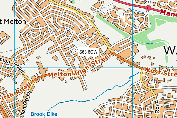 S63 6QW map - OS VectorMap District (Ordnance Survey)