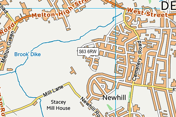 S63 6RW map - OS VectorMap District (Ordnance Survey)