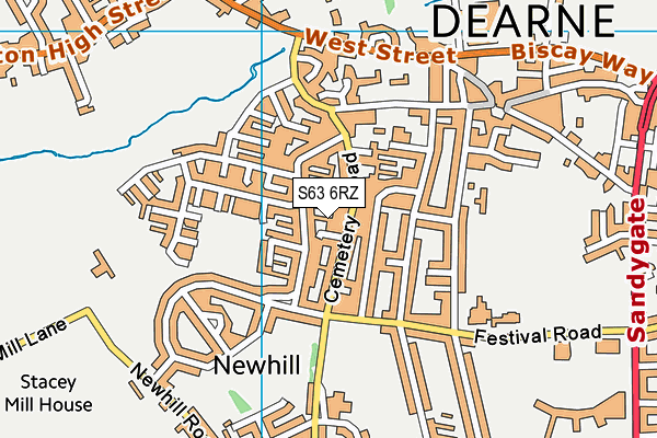 S63 6RZ map - OS VectorMap District (Ordnance Survey)