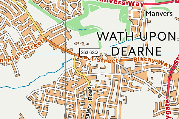 S63 6SQ map - OS VectorMap District (Ordnance Survey)