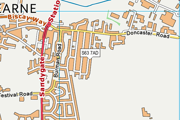S63 7AD map - OS VectorMap District (Ordnance Survey)