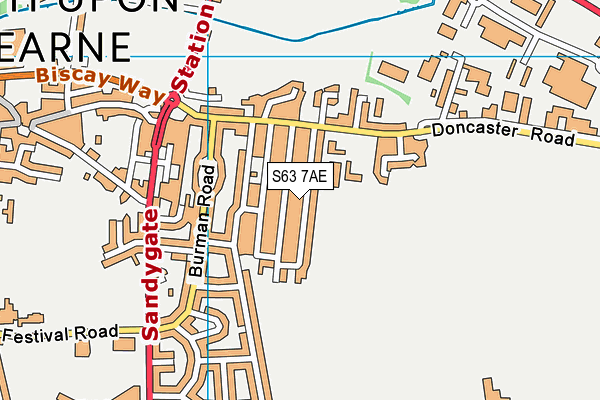 S63 7AE map - OS VectorMap District (Ordnance Survey)