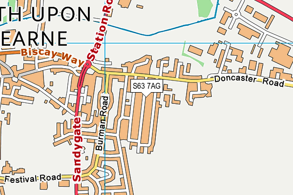 S63 7AG map - OS VectorMap District (Ordnance Survey)