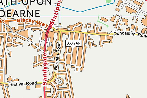 S63 7AN map - OS VectorMap District (Ordnance Survey)