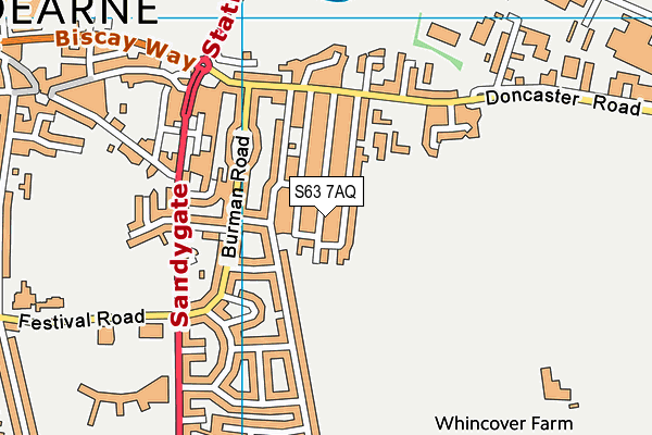 S63 7AQ map - OS VectorMap District (Ordnance Survey)