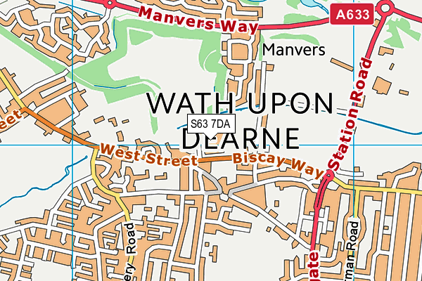 S63 7DA map - OS VectorMap District (Ordnance Survey)