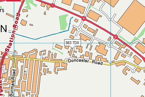 S63 7DX map - OS VectorMap District (Ordnance Survey)
