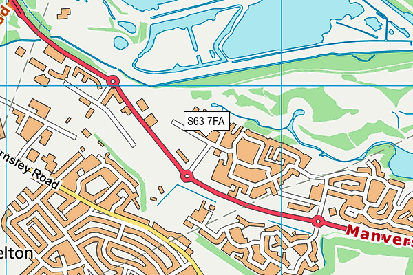 S63 7FA map - OS VectorMap District (Ordnance Survey)