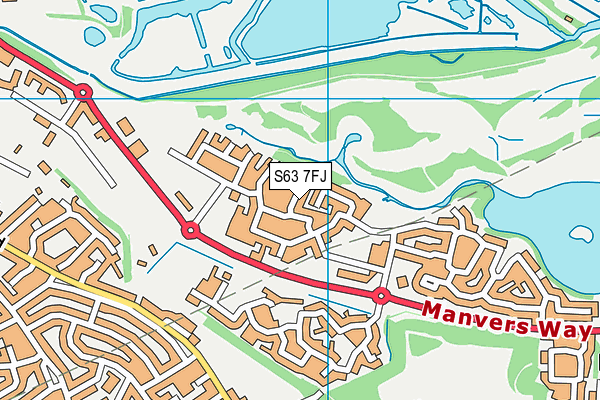 S63 7FJ map - OS VectorMap District (Ordnance Survey)