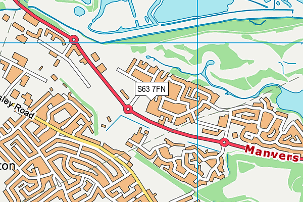 S63 7FN map - OS VectorMap District (Ordnance Survey)