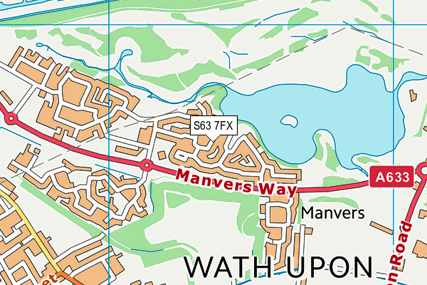 S63 7FX map - OS VectorMap District (Ordnance Survey)