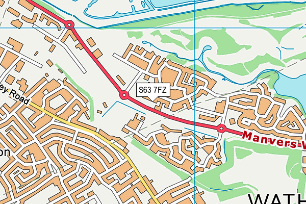 S63 7FZ map - OS VectorMap District (Ordnance Survey)