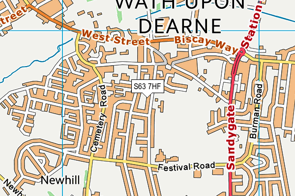 S63 7HF map - OS VectorMap District (Ordnance Survey)