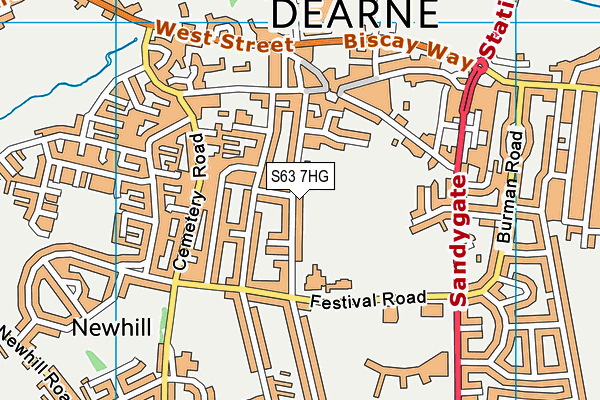 Our Ladys & St. Josephs Rc Primary School map (S63 7HG) - OS VectorMap District (Ordnance Survey)