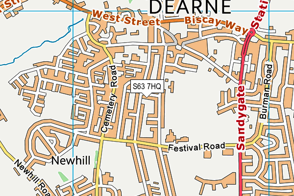 S63 7HQ map - OS VectorMap District (Ordnance Survey)