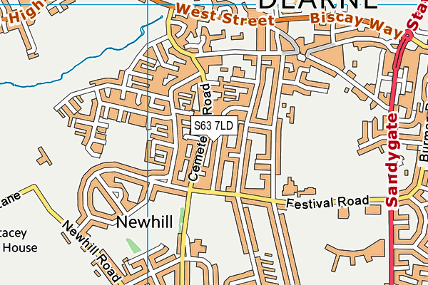 S63 7LD map - OS VectorMap District (Ordnance Survey)