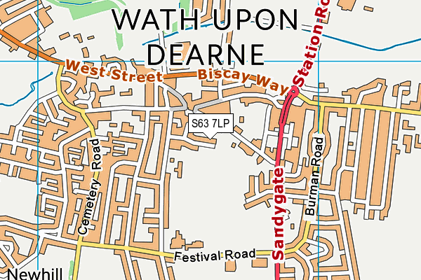 S63 7LP map - OS VectorMap District (Ordnance Survey)