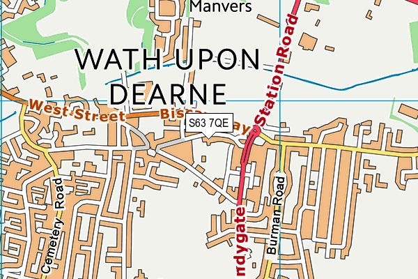 S63 7QE map - OS VectorMap District (Ordnance Survey)