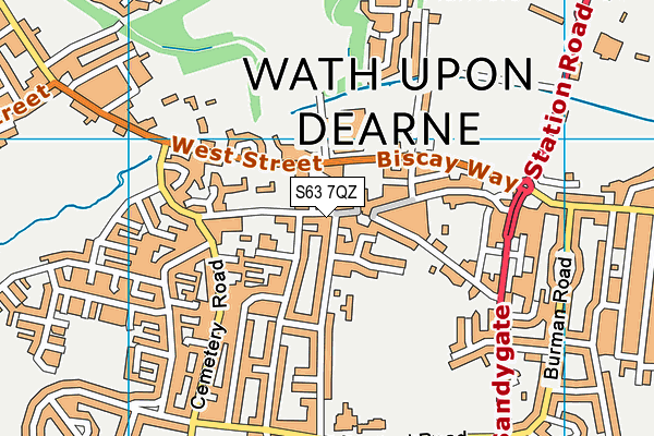 S63 7QZ map - OS VectorMap District (Ordnance Survey)