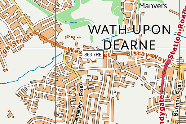 S63 7RE map - OS VectorMap District (Ordnance Survey)
