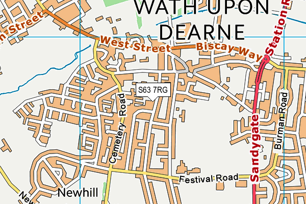 S63 7RG map - OS VectorMap District (Ordnance Survey)