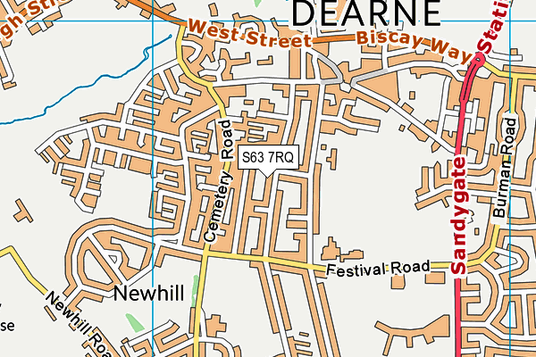 S63 7RQ map - OS VectorMap District (Ordnance Survey)