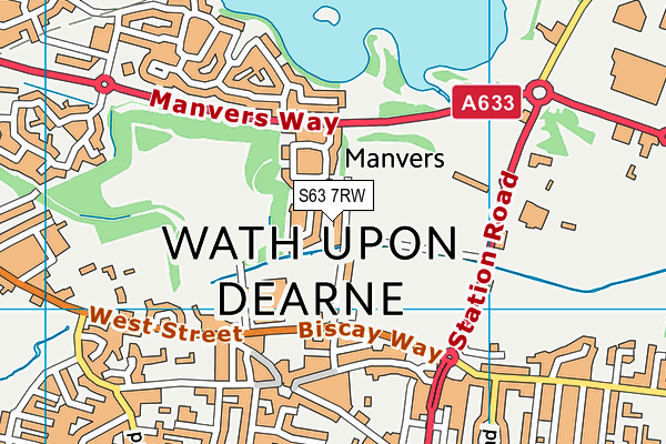 Wath Cricket Club map (S63 7RW) - OS VectorMap District (Ordnance Survey)