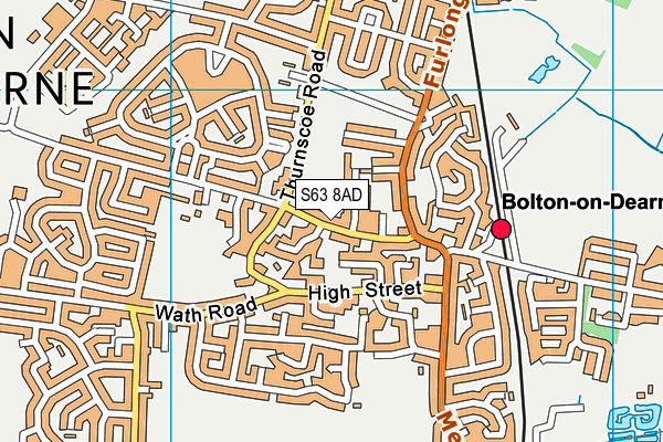 S63 8AD map - OS VectorMap District (Ordnance Survey)