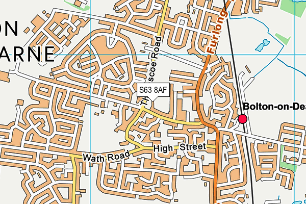 S63 8AF map - OS VectorMap District (Ordnance Survey)