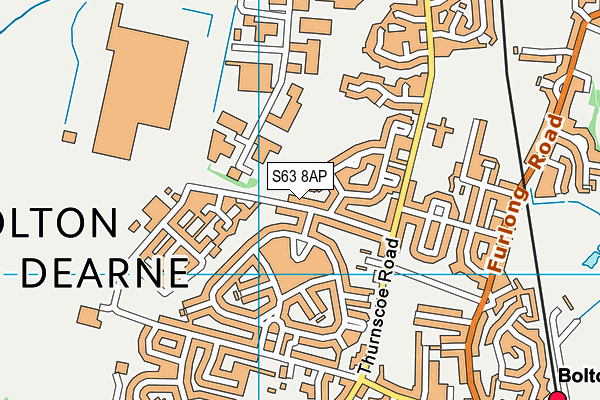 S63 8AP map - OS VectorMap District (Ordnance Survey)