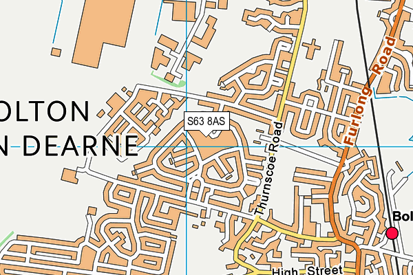 S63 8AS map - OS VectorMap District (Ordnance Survey)