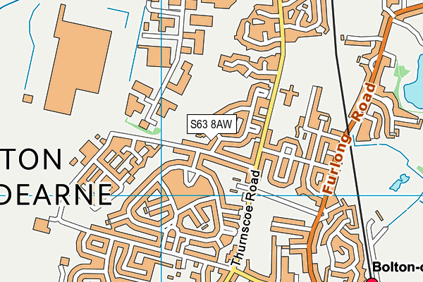 S63 8AW map - OS VectorMap District (Ordnance Survey)