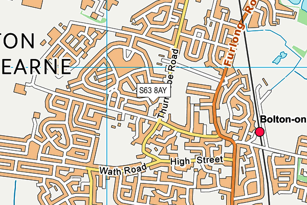 S63 8AY map - OS VectorMap District (Ordnance Survey)