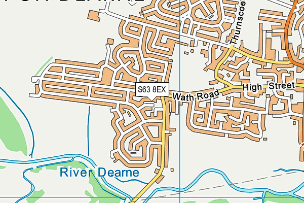 S63 8EX map - OS VectorMap District (Ordnance Survey)