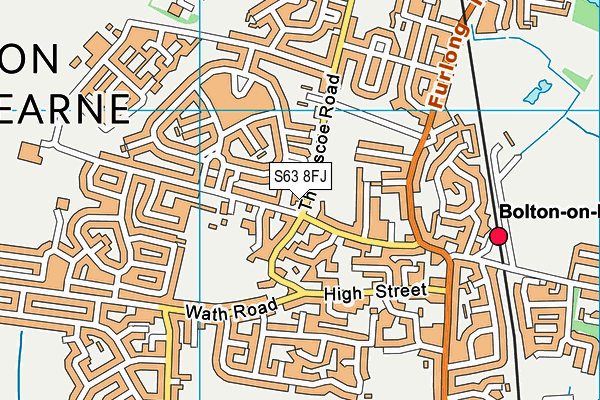 S63 8FJ map - OS VectorMap District (Ordnance Survey)