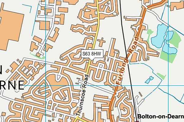 S63 8HW map - OS VectorMap District (Ordnance Survey)