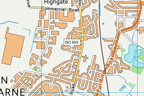 S63 8HX map - OS VectorMap District (Ordnance Survey)