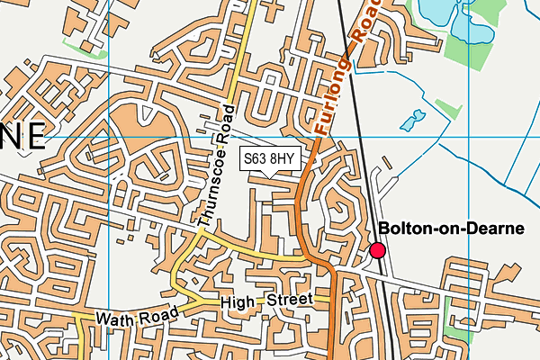 S63 8HY map - OS VectorMap District (Ordnance Survey)