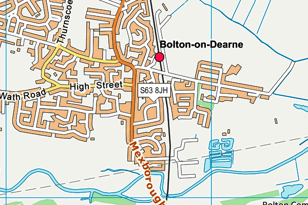 S63 8JH map - OS VectorMap District (Ordnance Survey)