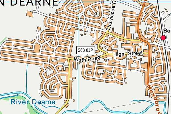 S63 8JP map - OS VectorMap District (Ordnance Survey)