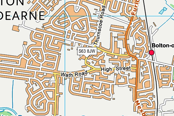 S63 8JW map - OS VectorMap District (Ordnance Survey)