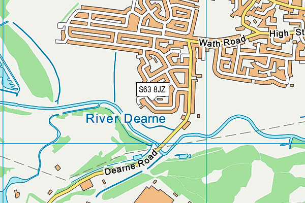 S63 8JZ map - OS VectorMap District (Ordnance Survey)