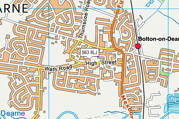 S63 8LJ map - OS VectorMap District (Ordnance Survey)